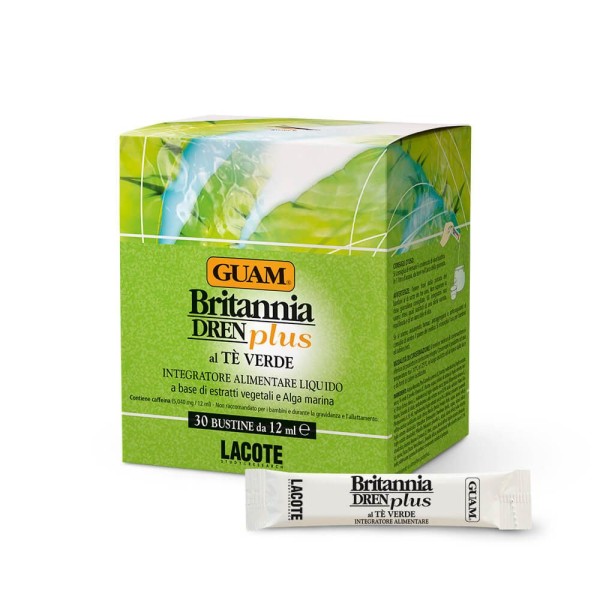 BRITANNIA DREN PLUS MED GRØNN TE , 30 poser / 12 ml